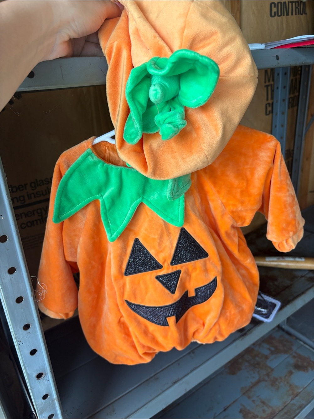 Kids Pumpkin Halloween Costume - Orange & Green Jack-O'-Lantern Outfit